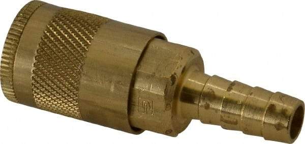 Parker - Hose Barb Tru-Flate Automotive Pneumatic Hose Coupler - Brass, 1/4" Body Diam, 3/8" Hose ID - Americas Industrial Supply