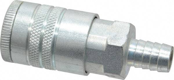 Parker - Hose Barb Tru-Flate Automotive Pneumatic Hose Coupler - Steel, 1/2" Body Diam, 1/2" Hose ID - Americas Industrial Supply