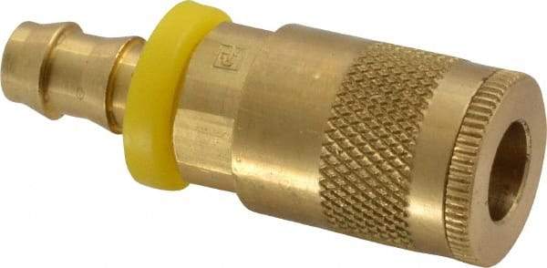 Parker - Push-Lok Hose Barb Tru-Flate Automotive Pneumatic Hose Coupler - Brass, 1/4" Body Diam, 3/8" Hose ID - Americas Industrial Supply