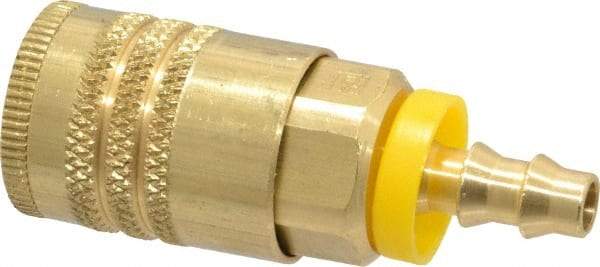 Parker - Push-Lok Hose Barb ARO Pneumatic Hose Coupler - Brass, 1/4" Body Diam, 1/4" Hose ID - Americas Industrial Supply