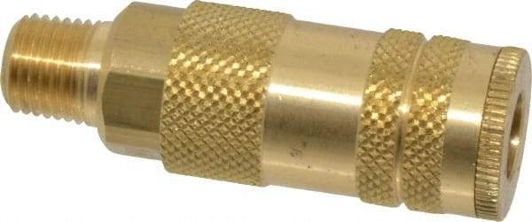 Parker - 1/4-18 Male NPT Lincoln Long Stem Pneumatic Hose Coupler - Brass, 1/4" Body Diam - Americas Industrial Supply