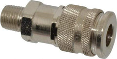 Parker - 1/4-18 Male NPT European High Flow Pneumatic Hose Coupler - Brass, 1/4" Body Diam - Americas Industrial Supply