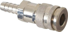 Parker - Hose Barb European High Flow Pneumatic Hose Coupler - Brass, 1/4" Body Diam, 3/8" Hose ID - Americas Industrial Supply