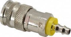 Parker - Push-Lok Hose Barb European High Flow Pneumatic Hose Coupler - Brass, 1/4" Body Diam, 1/4" Hose ID - Americas Industrial Supply