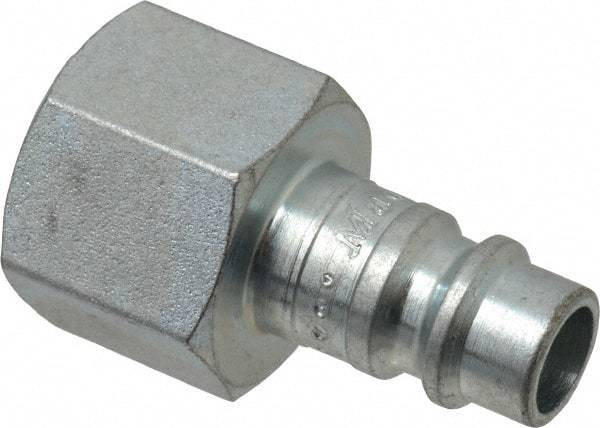 Parker - 3/8-18 Female NPTF European High Flow Pneumatic Hose Connector - Steel, 1/4" Body Diam - Americas Industrial Supply
