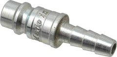 Parker - Hose Barb European High Flow Pneumatic Hose Connector - Steel, 1/4" Body Diam, 1/4" Hose ID - Americas Industrial Supply