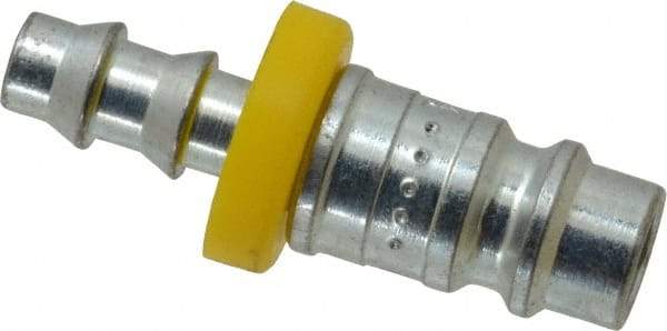 Parker - Push-Lok Hose Barb European High Flow Pneumatic Hose Connector - Steel, 1/4" Body Diam, 1/4" Hose ID - Americas Industrial Supply