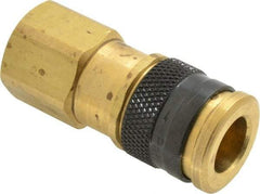 Parker - 1/2-14 Female NPTF Industrial Pneumatic Hose Coupler - Brass, 3/8" Body Diam - Americas Industrial Supply