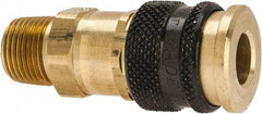 Parker - 3/8-18 Male NPTF Industrial Pneumatic Hose Coupler - Brass, 1/4" Body Diam - Americas Industrial Supply