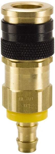 Parker - Push-Lok Hose Barb Industrial Pneumatic Hose Coupler - Brass, 3/8" Body Diam, 1/2" Hose ID - Americas Industrial Supply