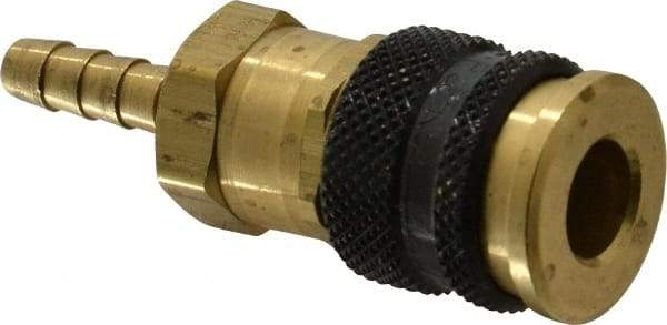 Parker - Hose Barb Industrial Pneumatic Hose Coupler - Brass, 1/4" Body Diam, 1/4" Hose ID - Americas Industrial Supply