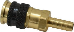 Parker - Hose Barb Industrial Pneumatic Hose Coupler - Brass, 1/4" Body Diam, 3/8" Hose ID - Americas Industrial Supply