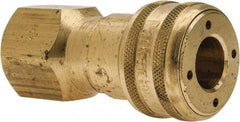 Parker - 3/4-14 Female NPTF Industrial Pneumatic Hose Coupler - Brass, 1/2" Body Diam - Americas Industrial Supply