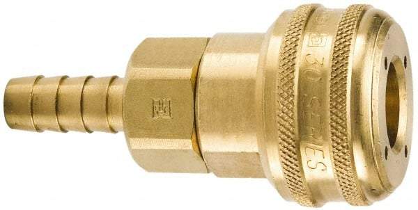 Parker - Hose Barb Industrial Pneumatic Hose Coupler - Brass, 3/4" Body Diam, 1/2" Hose ID - Americas Industrial Supply
