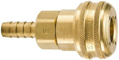 Parker - Hose Barb Industrial Pneumatic Hose Coupler - Brass, 3/4" Body Diam, 1/2" Hose ID - Americas Industrial Supply