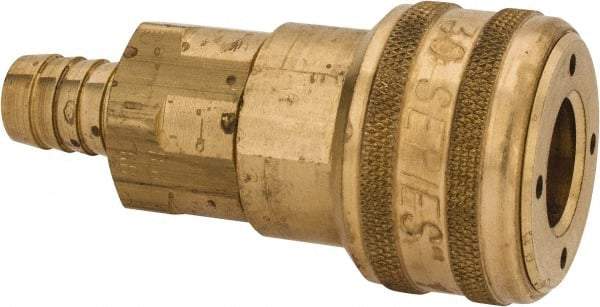 Parker - Hose Barb Industrial Pneumatic Hose Coupler - Brass, 1/2" Body Diam, 1/2" Hose ID - Americas Industrial Supply