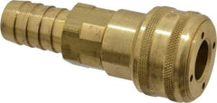Parker - Hose Barb Industrial Pneumatic Hose Coupler - Brass, 1/2" Body Diam, 3/4" Hose ID - Americas Industrial Supply