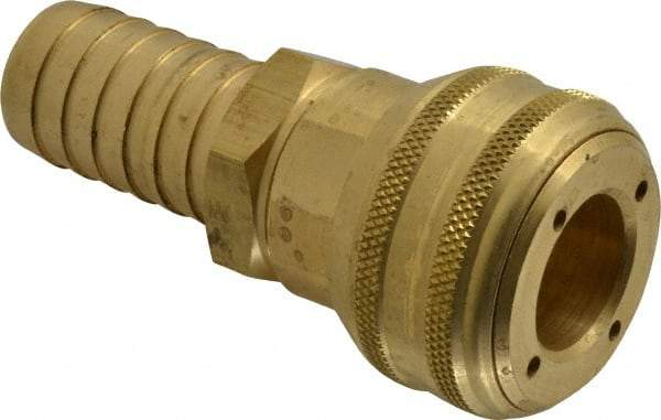 Parker - Hose Barb Industrial Pneumatic Hose Coupler - Brass, 3/4" Body Diam, 1" Hose ID - Americas Industrial Supply