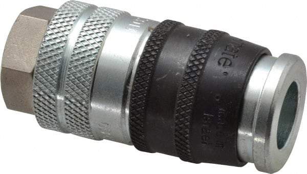 Parker - 3/8-18 Female NPTF Industrial Pneumatic Hose Coupler - Steel, 3/8" Body Diam - Americas Industrial Supply