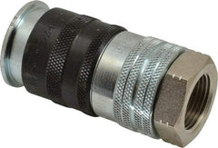 Parker - 3/4-14 Female NPTF Industrial Pneumatic Hose Coupler - Steel, 3/4" Body Diam - Americas Industrial Supply