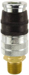 Parker - 1/2-14 Male NPT Industrial Pneumatic Hose Coupler - Steel, 1/2" Body Diam - Americas Industrial Supply