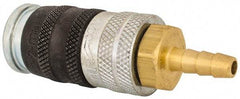 Parker - Hose Barb Industrial Pneumatic Hose Coupler - Steel, 1/4" Body Diam, 1/4" Hose ID - Americas Industrial Supply