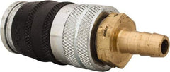 Parker - Hose Barb Industrial Pneumatic Hose Coupler - Steel, 3/8" Body Diam, 3/8" Hose ID - Americas Industrial Supply