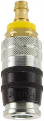 Parker - Push-Lok Hose Barb Industrial Pneumatic Hose Coupler - Steel, 3/8" Body Diam, 3/8" Hose ID - Americas Industrial Supply
