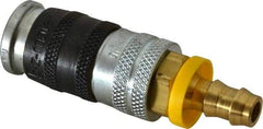 Parker - Push-Lok Hose Barb Industrial Pneumatic Hose Coupler - Steel, 1/4" Body Diam, 3/8" Hose ID - Americas Industrial Supply