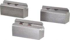 H & R Manufacturing - 1.5mm x 60° Serrated Attachment, Square Soft Lathe Chuck Jaw - 3 Jaws, Steel, 1" Btw Mount Hole Ctrs, 3-1/2" Long x 1-1/2" Wide x 1-1/2" High, 0.551" Groove, 12mm Fastener - Americas Industrial Supply