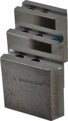 H & R Manufacturing - 1.5mm x 60° Serrated Attachment, Square Soft Lathe Chuck Jaw - 3 Jaws, Steel, 1" Btw Mount Hole Ctrs, 3-1/2" Long x 1-1/2" Wide x 3-1/2" High, 0.551" Groove, 12mm Fastener - Americas Industrial Supply