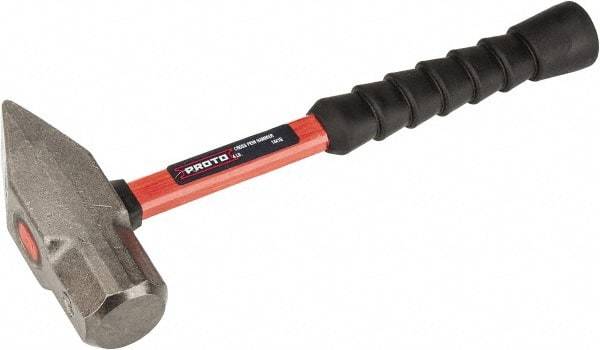 Proto - 4 Lb Head Cross Pein Hammer - 14" Fiberglass Handle, 1-15/16" Face Diam, 13-29/32" OAL - Americas Industrial Supply