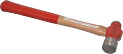 Proto - 1 Lb Head Ball Pein Hammer - Wood Handle with Red Laquer Grip, 14-1/2" OAL - Americas Industrial Supply