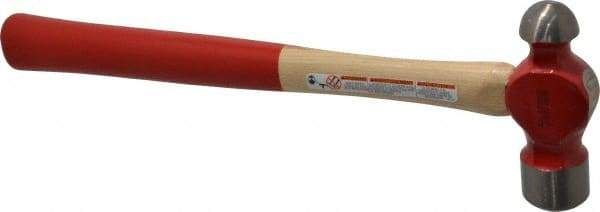 Proto - 1-1/2 Lb Head Ball Pein Hammer - Wood Handle with Red Laquer Grip, 15" OAL - Americas Industrial Supply