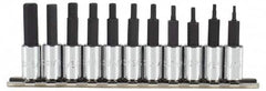 Proto - 11 Piece 1/4" Drive Inch Hex Bit Socket Set - 1/16 to 5/16" Hex - Americas Industrial Supply