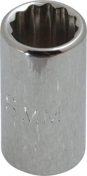 Proto - 1/4" Drive, Standard Hand Socket - 12 Points, 7/8" OAL, Chrome Finish - Americas Industrial Supply