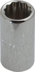 Proto - 1/4" Drive, Standard Hand Socket - 12 Points, 7/8" OAL, Chrome Finish - Americas Industrial Supply