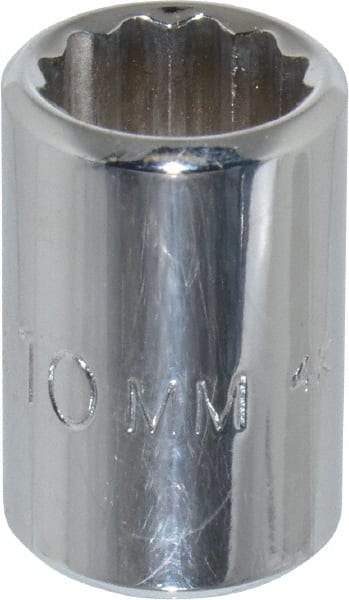 Proto - 1/4" Drive, Standard Hand Socket - 12 Points, 7/8" OAL, Chrome Finish - Americas Industrial Supply