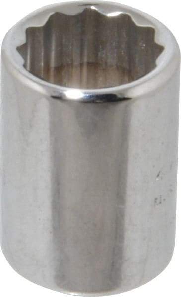 Proto - 1/4" Drive, Standard Hand Socket - 12 Points, 7/8" OAL, Chrome Finish - Americas Industrial Supply