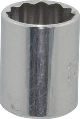 Proto - 1/4" Drive, Standard Hand Socket - 12 Points, 7/8" OAL, Chrome Vanadium, Chrome Finish - Americas Industrial Supply