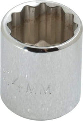 Proto - 1/4" Drive, Standard Hand Socket - 12 Points, 7/8" OAL, Chrome Finish - Americas Industrial Supply