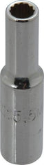 Proto - 1/4" Drive, Deep Hand Socket - 12 Points, 1-15/16" OAL, Chrome Finish - Americas Industrial Supply