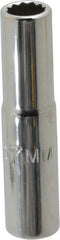 Proto - 1/4" Drive, Deep Hand Socket - 12 Points, 1-15/16" OAL, Chrome Finish - Americas Industrial Supply