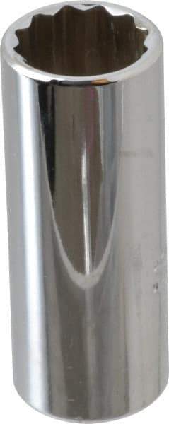 Proto - 1/4" Drive, Deep Hand Socket - 12 Points, 1-15/16" OAL, Chrome Finish - Americas Industrial Supply