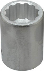 Proto - 1", 3/4" Drive, Standard Hand Socket - 12 Points, 2" OAL, Chrome Finish - Americas Industrial Supply