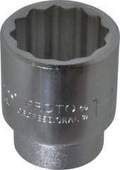 Proto - 1-9/16", 3/4" Drive, Standard Hand Socket - 12 Points, 2-5/8" OAL, Chrome Finish - Americas Industrial Supply