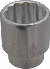 Proto - 1-11/16", 3/4" Drive, Standard Hand Socket - 12 Points, 2-3/4" OAL, Chrome Finish - Americas Industrial Supply