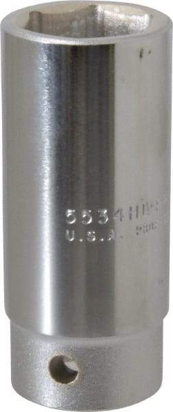 Proto - 1-1/16", 3/4" Drive, Deep Hand Socket - 6 Points, 3-1/2" OAL, Chrome Finish - Americas Industrial Supply