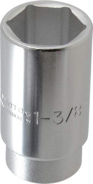 Proto - 1-3/8", 3/4" Drive, Deep Hand Socket - 6 Points, 3-1/2" OAL - Americas Industrial Supply