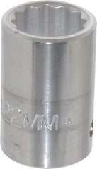 Proto - 3/4" Drive, Standard Hand Socket - 12 Points, 2" OAL, Chrome Finish - Americas Industrial Supply